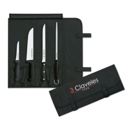 Bergner Osaka Set 5 Knives And Scissors Black