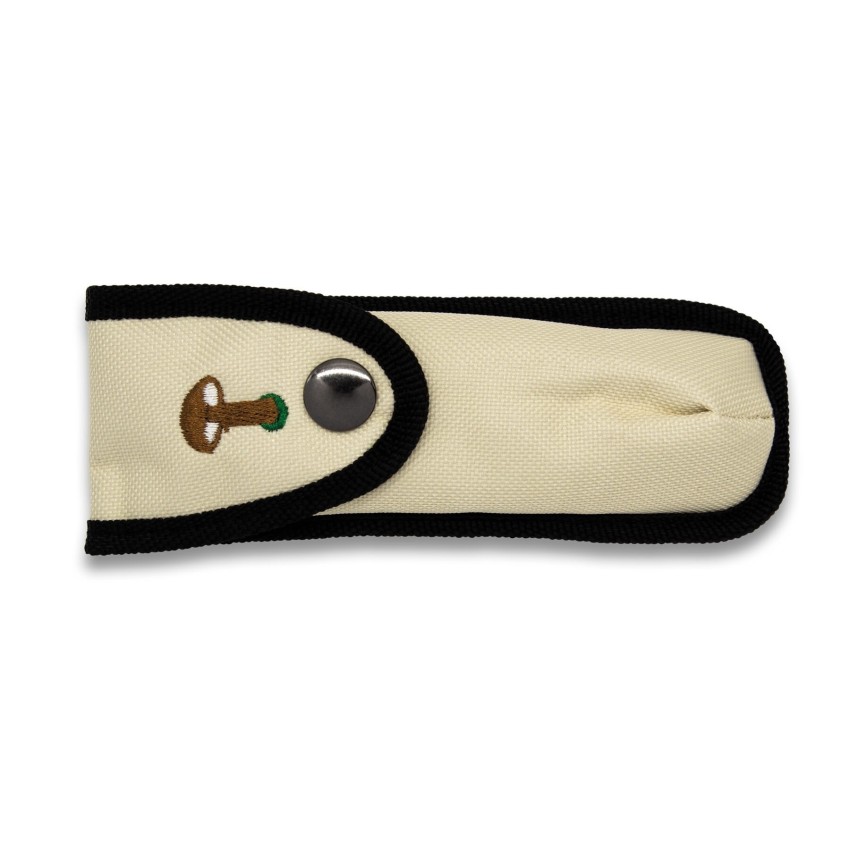 Mushroom pocket knife with brush, metric scale and pouch