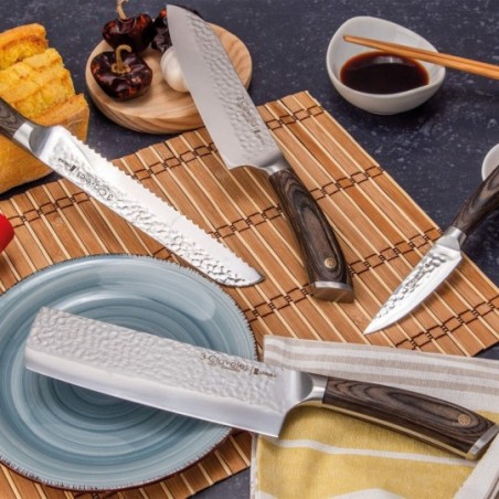 Set Kit 19 Utensilios Cocina Silicona Madera+cuchillos+tabla