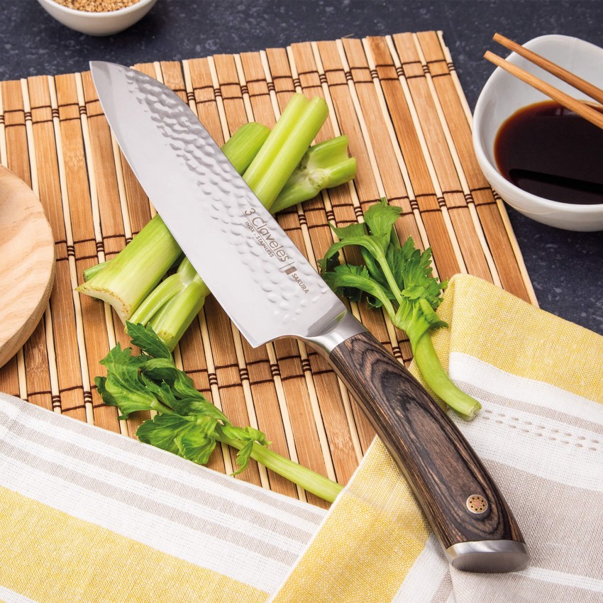 Cuchillo 3 CLAVELES SANTOKU SAKURA 01018 para verduras y alimentos