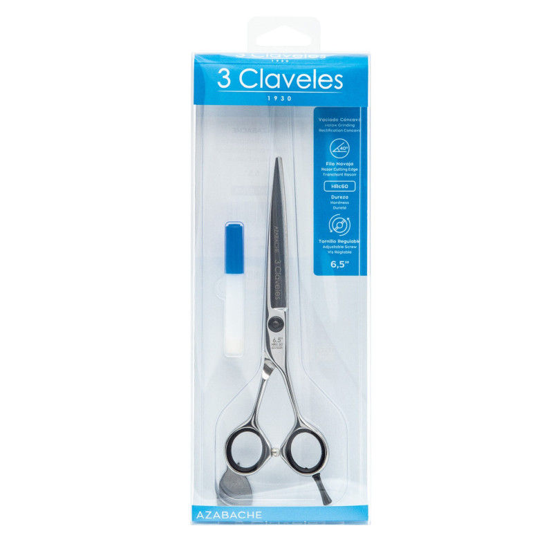 3CLAVELES_Tijera_Peluquero_Azabache