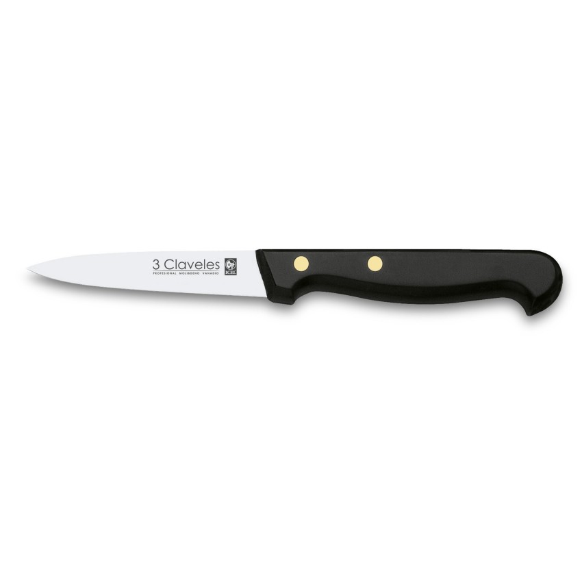 3 Claveles Toledo Set Cuchillos de Cocina (Verduras 9 cm + Santoku 18 cm +  Cocinero 20 cm)