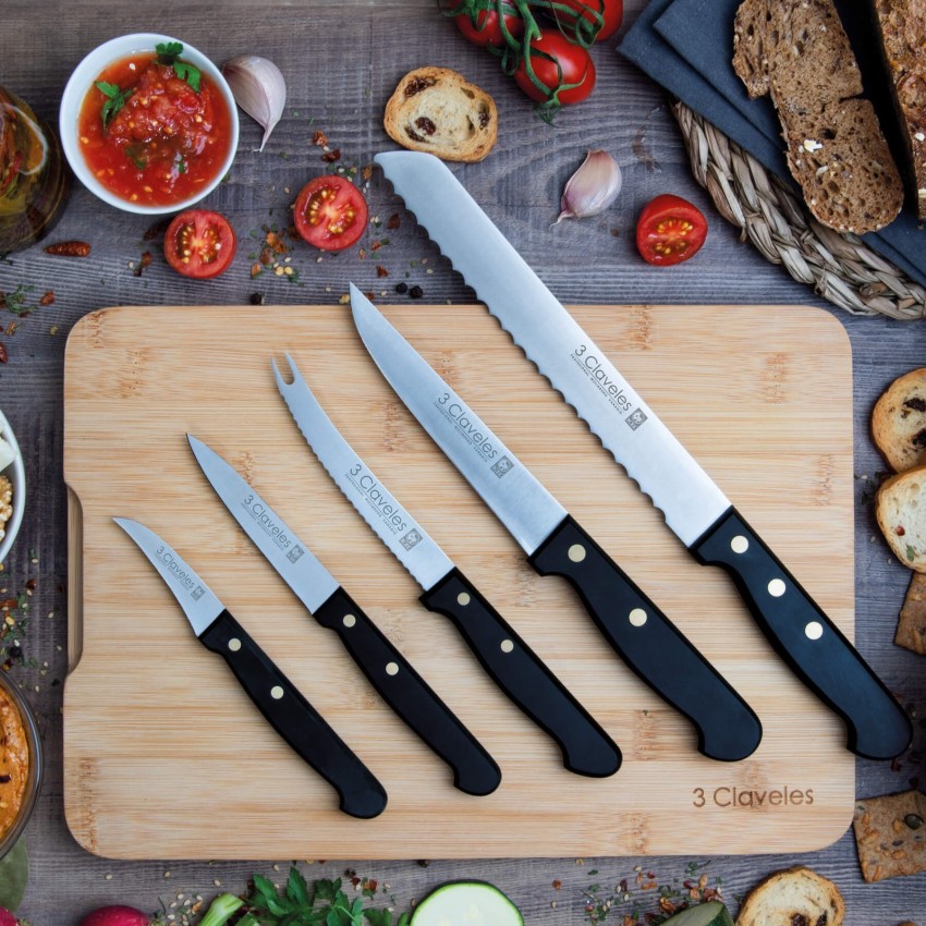 Set of 3 Japanese knives, 2 universal knives and a CHEF knife, WASABI BLACK  SET