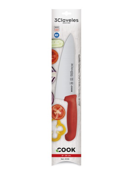 Couteau d’Office Cook Rouge 20 cm | Cuisine Professionnelle