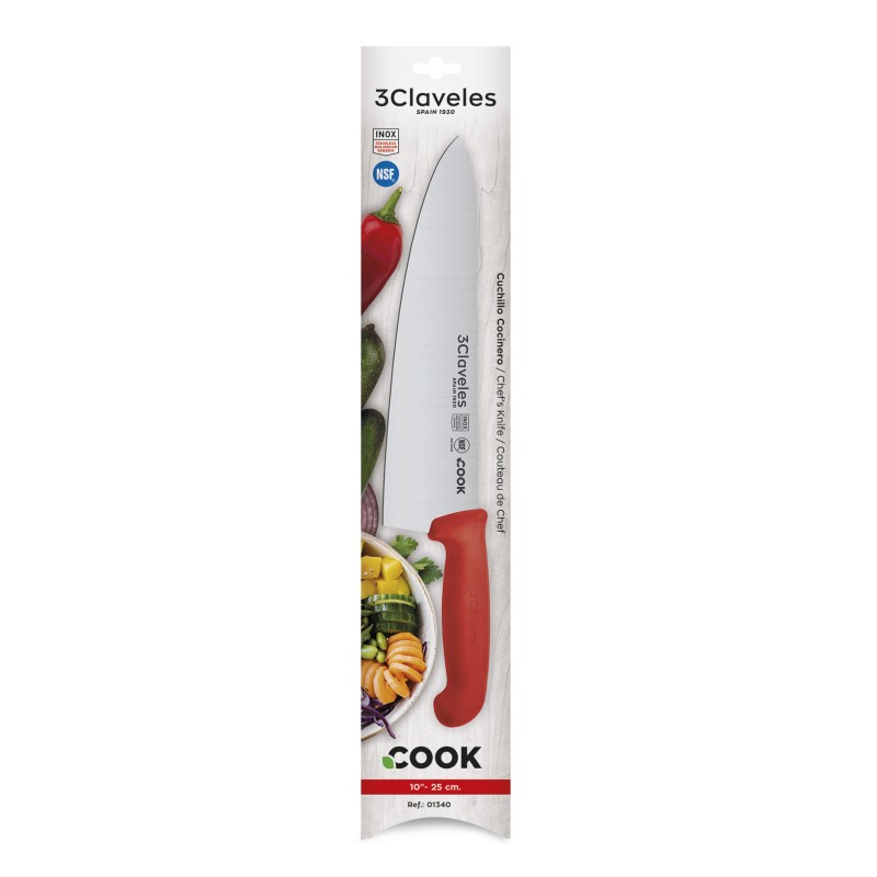 Couteau d’Office Cook Rouge 25 cm | Cuisine Professionnelle