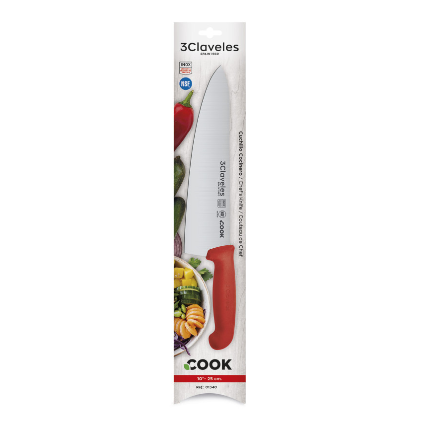 Cuchillo Cocinero Cook Rojo