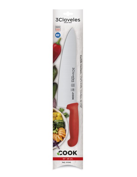 Couteau d’Office Cook Rouge 25 cm | Cuisine Professionnelle
