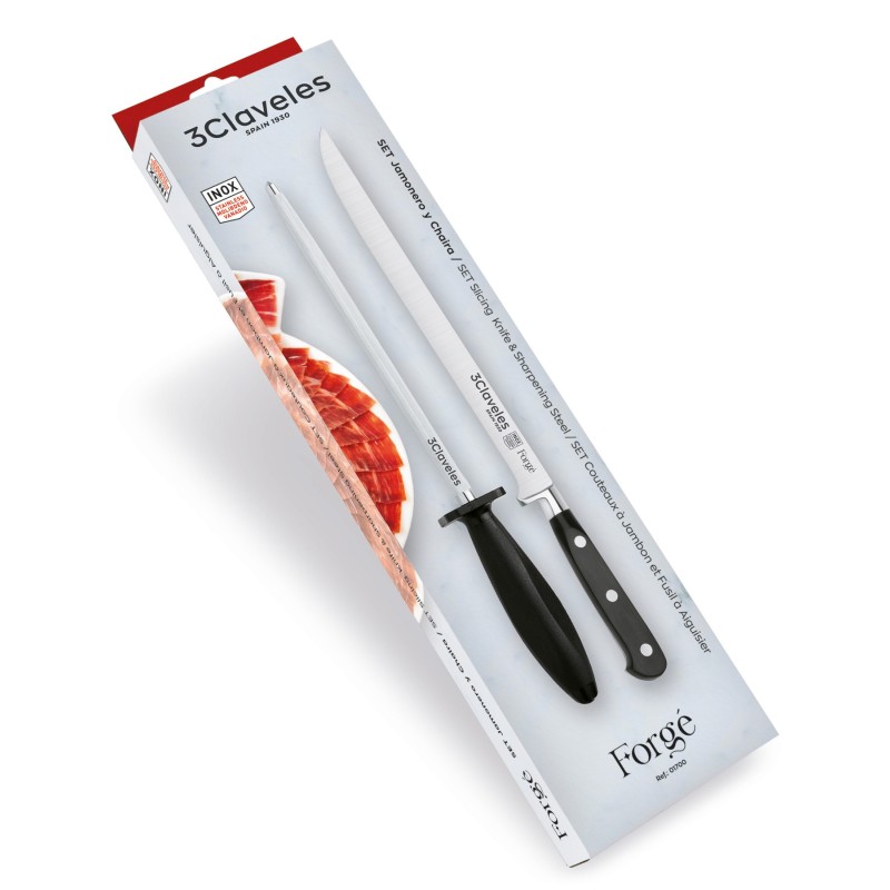 Set Couteau á Jambon Forgé et Fusil | 3 Claveles
