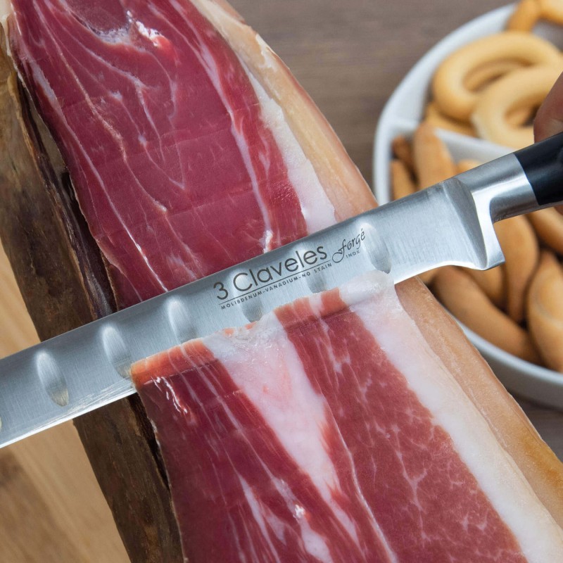 Couteau à Jambon-Saumon Forgé | 3 Claveles