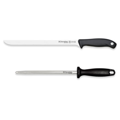 Set Cuchillo Jamonero Evo y Chaira