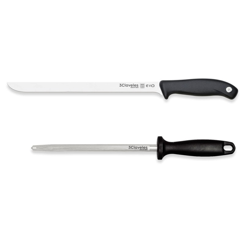 Evo Slicing Knife & Sharpening Steel Set | 3 Claveles