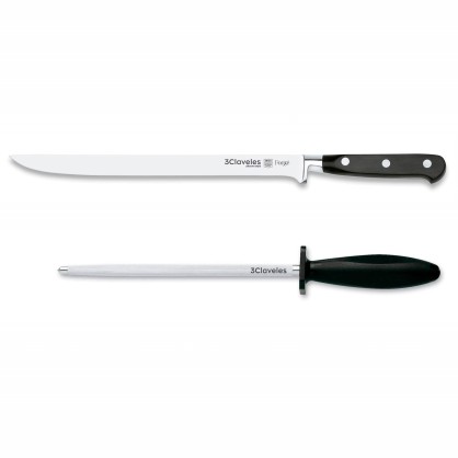 Set Couteau á Jambon Forgé et Fusil | 3 Claveles