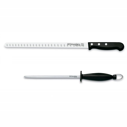Set Couteau á Jambon avec alvéoles POM et Fusil |