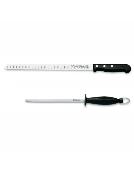 Set Cuchillo Jamonero Alveolado POM y Chaira
