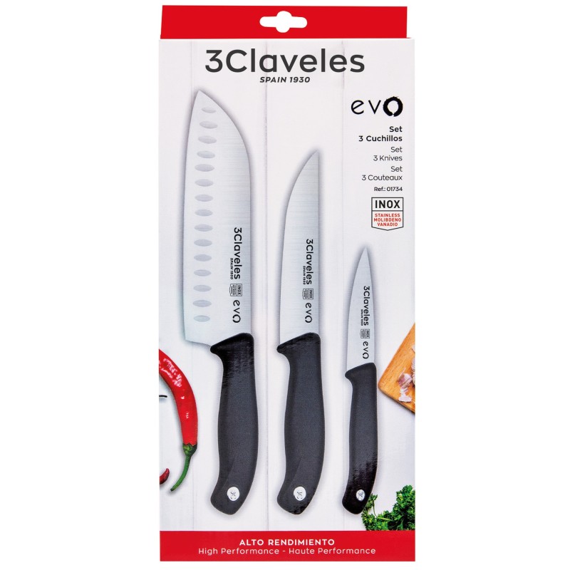 Set 3 Couteaux Cuissine Evo
