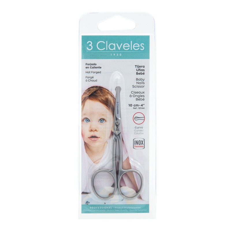 Ciseaux Bébé Courbe Inox | 3 Claveles