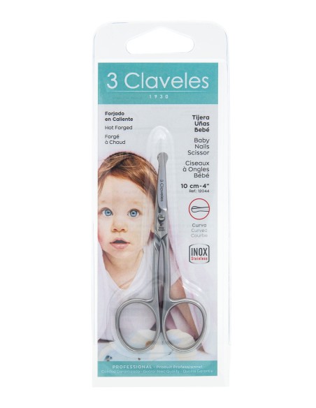 Stainless Steel Curved Baby Scissors forged | 3 Claveles